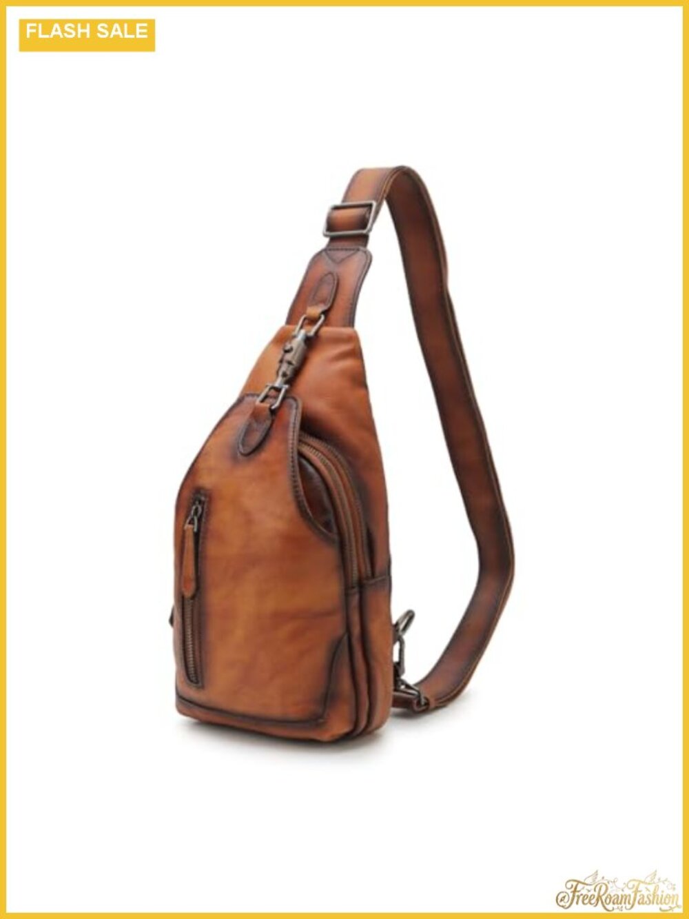 Genuine Leather Sling Bag Crossbody Chest Pack Shoulder Purse